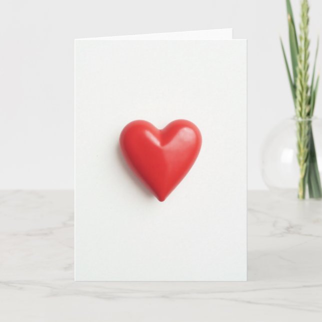 Carte Cœur Rouge Romantique (Devant)