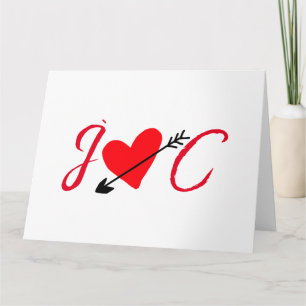 Carte coeur rouge valentine jour amour ajouter nom texte