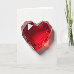 Carte cœur rubis minimaliste