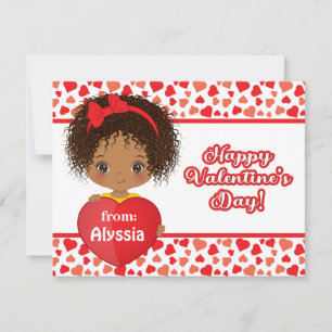 Carte Coeur Saint-Valentin pour petite fille migno