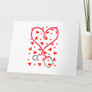 Carte Coeur Stethoscope Cute Love Nurse Valentines Day