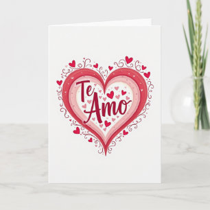 Carte cœur superposé Simple Te Amo