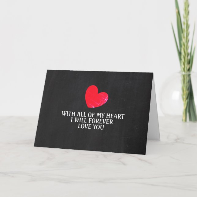 Carte Cœur Tableau Noir, Saint-Valentin (Devant)
