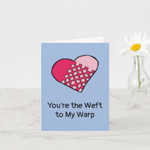 Carte Coeur tressé rose et rouge griffé Saint-Valentin