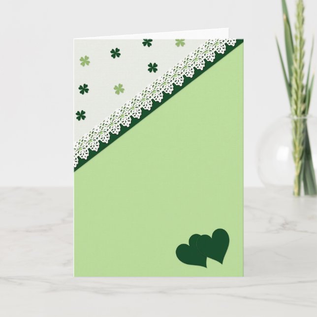 Carte Cœur Vert Chanceux (Devant)