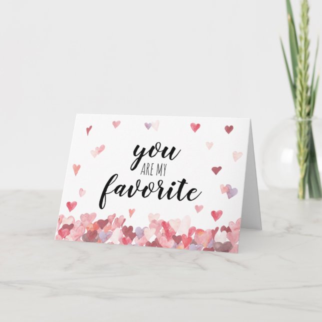 Carte Cœurs à l'aquarelle Vous êtes mon Valentin préféré (Devant)