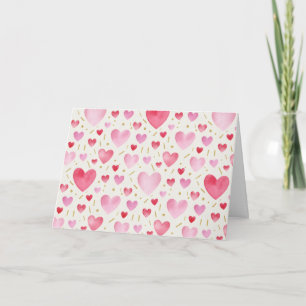 Carte Cœurs Aquarelle Quartz Rose