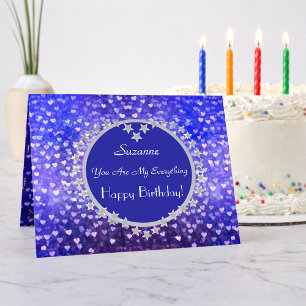 Carte Cœurs Bokeh personnalisés pour un anniversaire spé