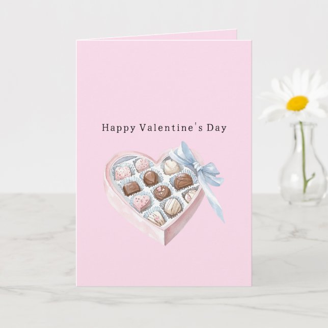 Carte Cœurs Bruns Chocolat Fraise Rose (Petite plante)