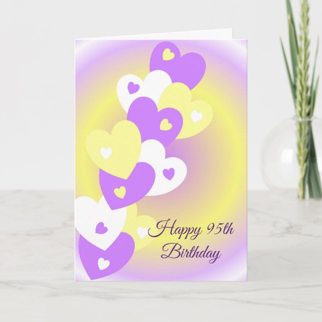 Carte Coeurs Conception personnalisée 95e anniversaire (Devant)