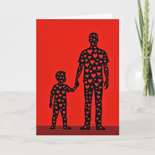 Carte Cœurs d'Amour de Papa et Fils (Devant)
