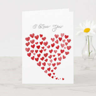 Carte Cœurs d'amour rouges romantiques