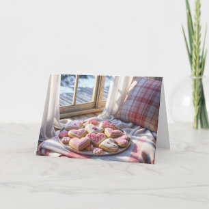 Carte Coeurs D'Anniversaire Cookies Sur Couverture