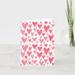 Carte Coeurs d'aquarelle de Valentine