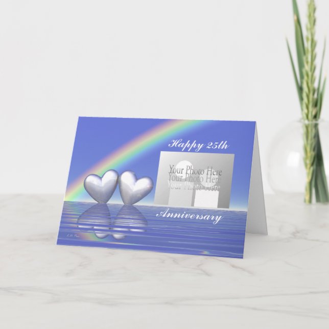 Carte Coeurs d'argent du 25e anniversaire (pour photo) (Devant)