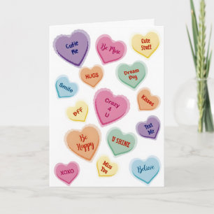 Carte Cœurs de bonbons Saint-Valentin