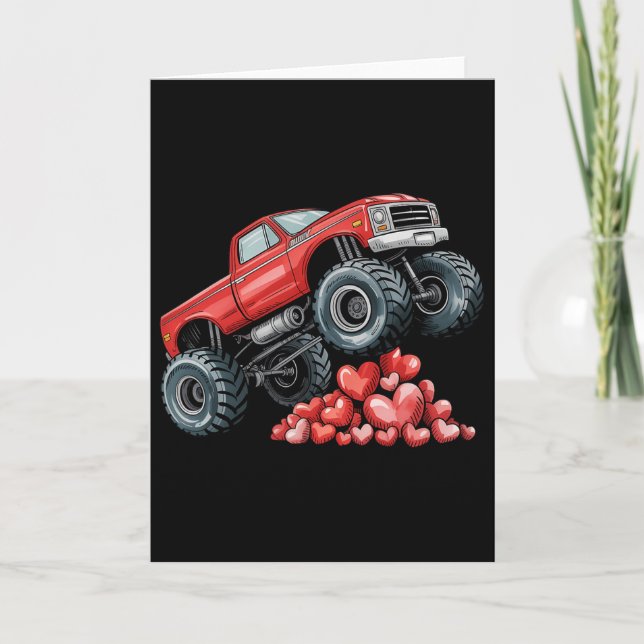 Carte Cœurs de camion monstre de la Saint-Valentin pour  (Devant)