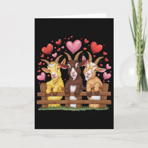 Carte Cœurs de chèvre Amour Saint-Valentin Amoureux d'an
