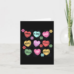 Carte Coeurs de conversation Valentine espagnole Feliz S