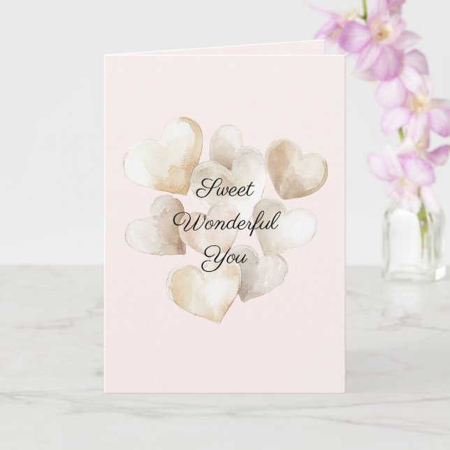 Carte Cœurs de crème rose Amour correspondant (Orchidée)