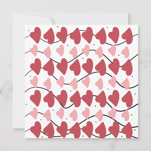 Carte Cœurs de la Saint-Valentin Gribouillis à points Mo (Devant)
