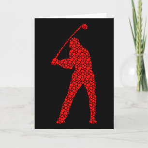 Carte Cœurs de la Saint-Valentin pour amateurs de golf A