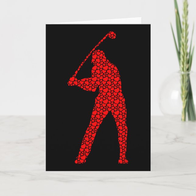 Carte Cœurs de la Saint-Valentin pour amateurs de golf A (Devant)