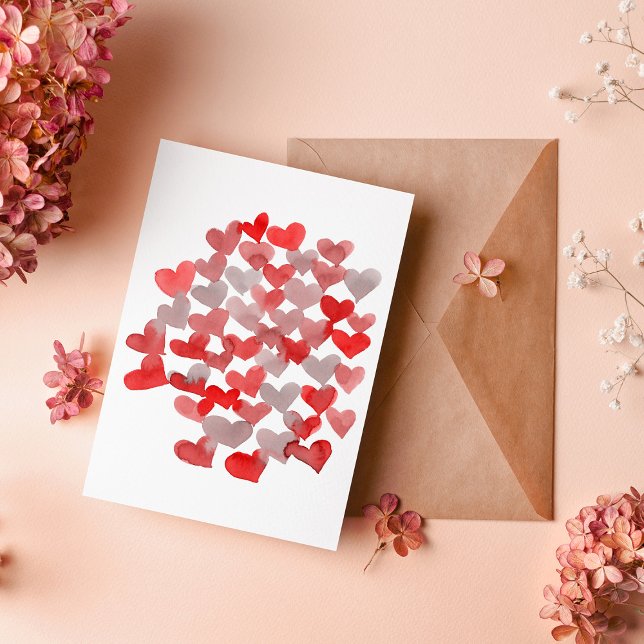 Carte Cœurs de la Saint-Valentin - rouge et gris (Créateur téléchargé)