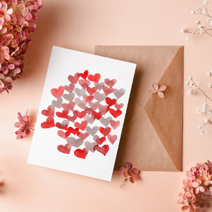 Carte Cœurs de la Saint-Valentin - rouge et gris