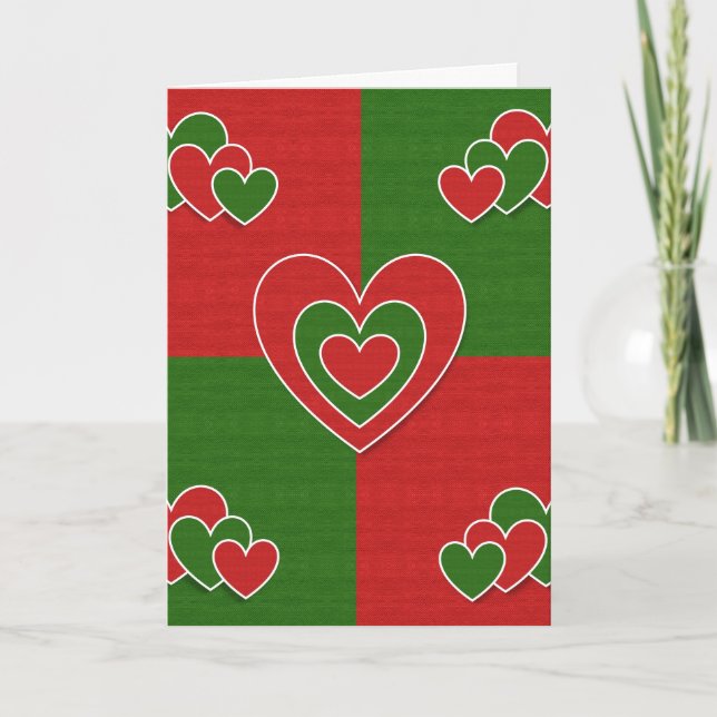 Carte Coeurs de Noël (Devant)