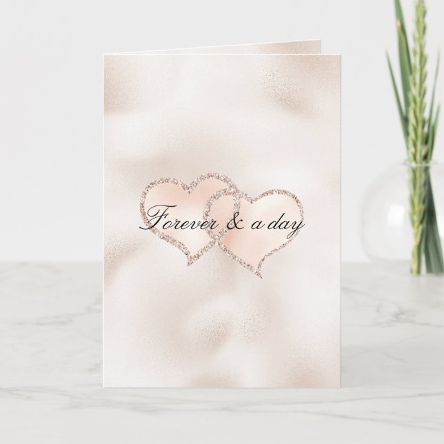 Carte Coeurs de Rose de rose pâle (Devant)