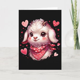 Carte Cœurs de Saint-Valentin chèvre