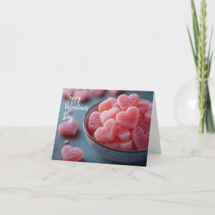 Carte Coeurs de sucre rose dans un bol Salutation de Sai