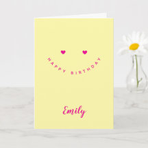 Cœurs de visage souriant personnalisés, Anniversai
