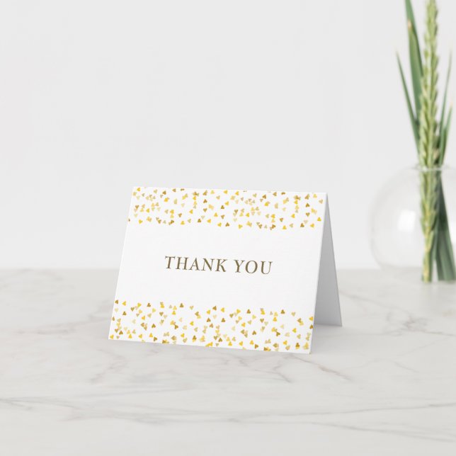 Carte Cœurs Dorés Merci (Devant)