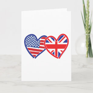 Carte Coeurs du drapeau américain/Union Jack