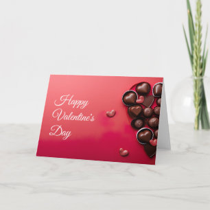 Carte Cœurs en chocolat sur fond rouge foncé pour la Sai
