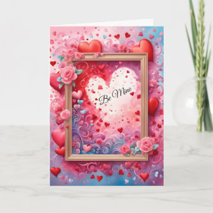 Carte Cœurs encadrés Saint-Valentin