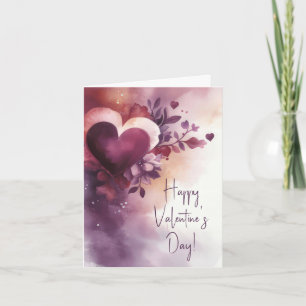 Carte Coeurs et fleurs Salutation de Valentine