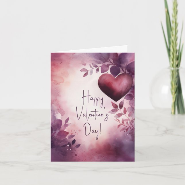 Carte Coeurs et fleurs Salutation de Valentine (Devant)