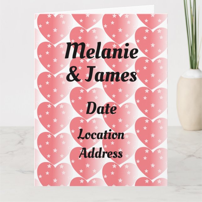 Carte Coeurs Et Noms Roses Mignons (Devant)