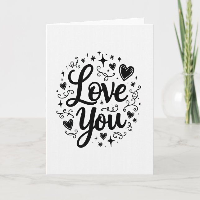 Carte Cœurs Étoiles Je T'aime (Devant)