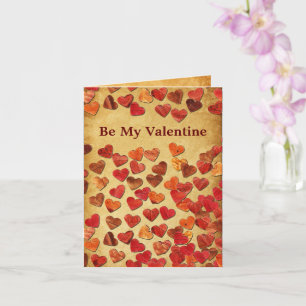 Carte Coeurs feuilles d'automne - Saint-Valentin