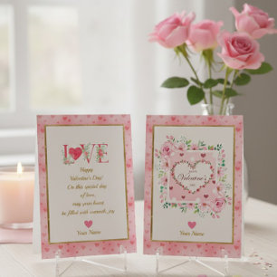 Carte Cœurs Floraux Rose Rose Valentine Cadeaux de la Sa