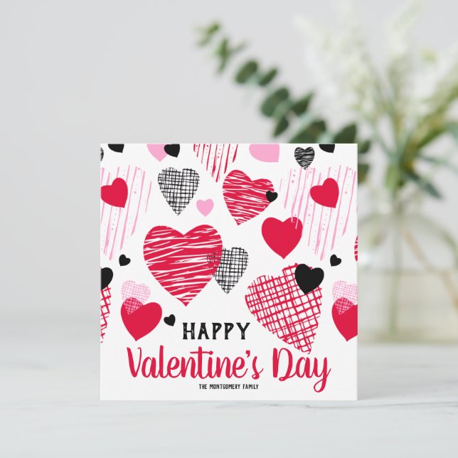 Carte Coeurs "Heureuses Saintes-Valentin" Appartement pe (Debout devant)