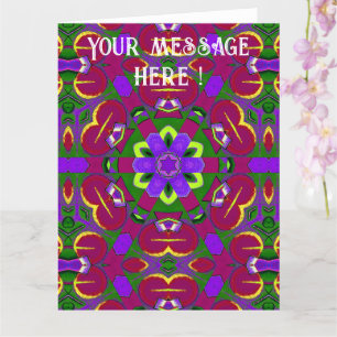 Carte Cœurs kaléidoscope - Hearts painting kaleidoscope