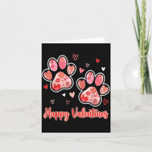 Carte Cœurs Mignon Patte Saint-Valentin Chien et Joyeuse