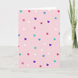 Carte Cœurs Mignons Rose