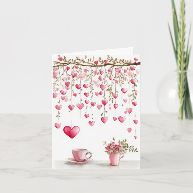 Carte Coeurs mignons Salutation de Valentine (Devant)