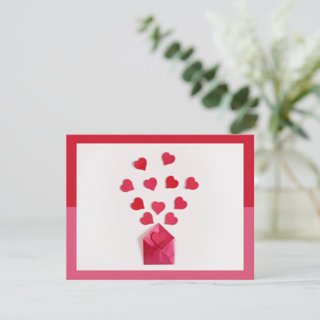 Carte Coeurs modernes Colorblock Saint Valentin (Debout devant)